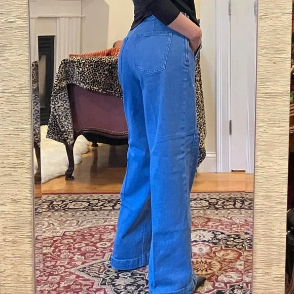 Old Navy Sailor-Style High Rise Blue Jeans - Picture 3 of 6